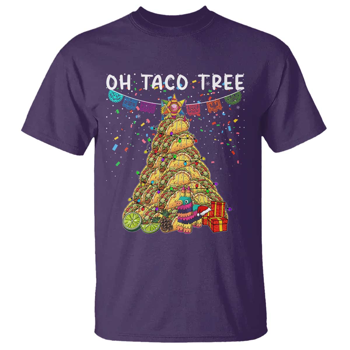 Taco Christmas Tree T Shirt Funny Xmas Foodie Mexican - Wonder Print Shop