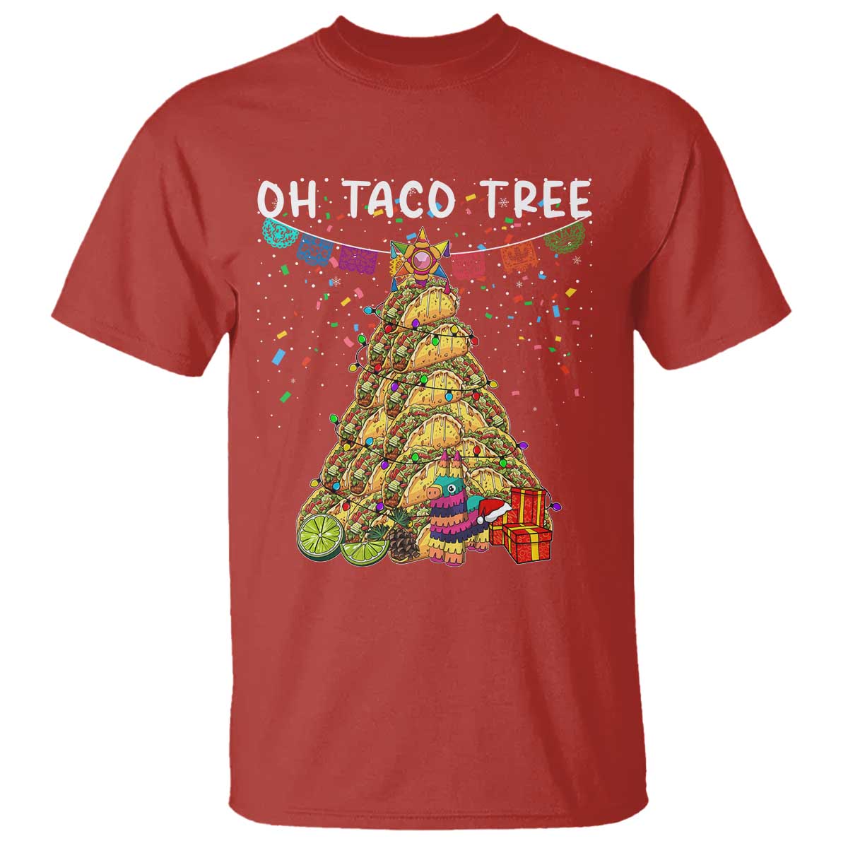 Taco Christmas Tree T Shirt Funny Xmas Foodie Mexican - Wonder Print Shop
