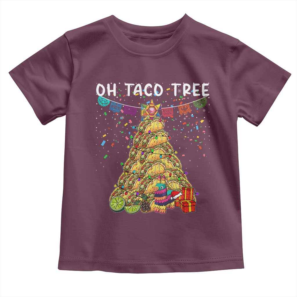 Taco Christmas Tree Toddler T Shirt Funny Xmas Foodie Mexican - Wonder Print Shop