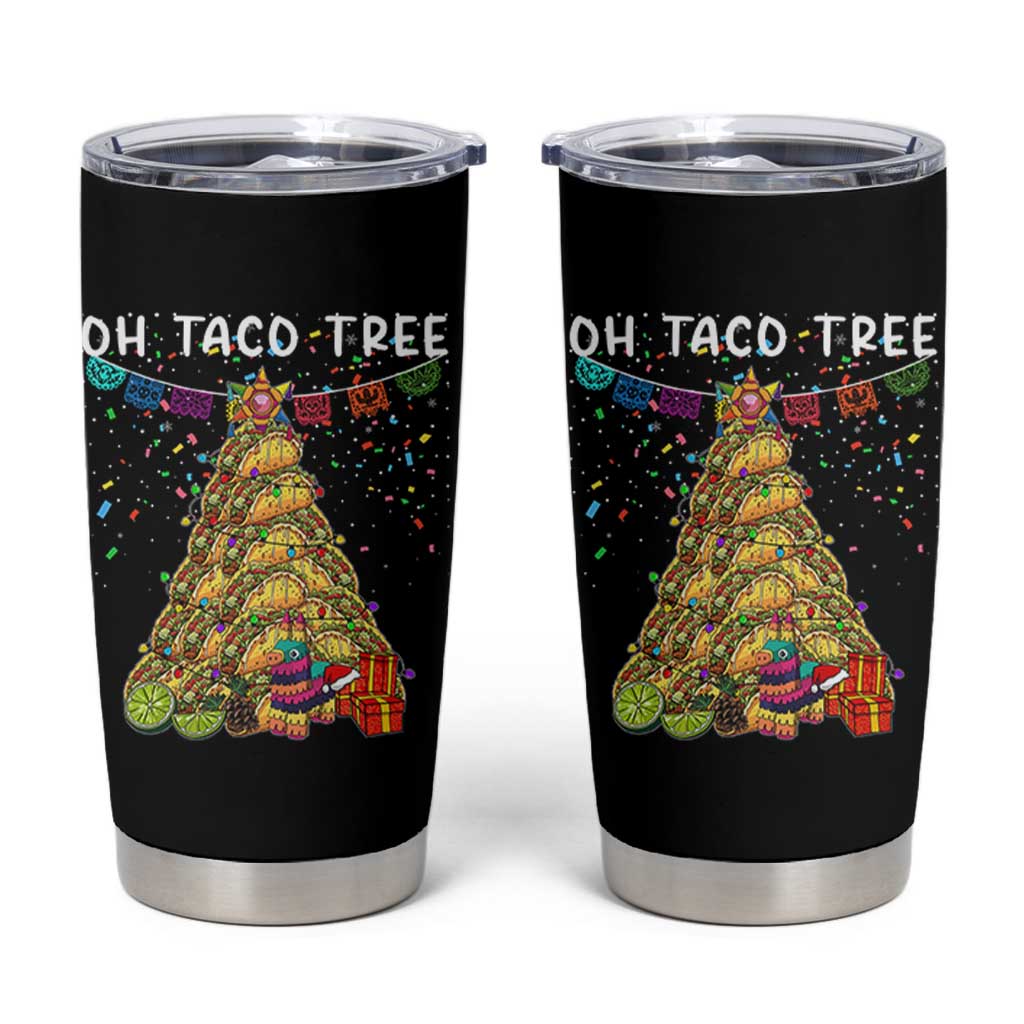 Taco Christmas Tree Tumbler Cup Funny Xmas Foodie Mexican - Wonder Print Shop