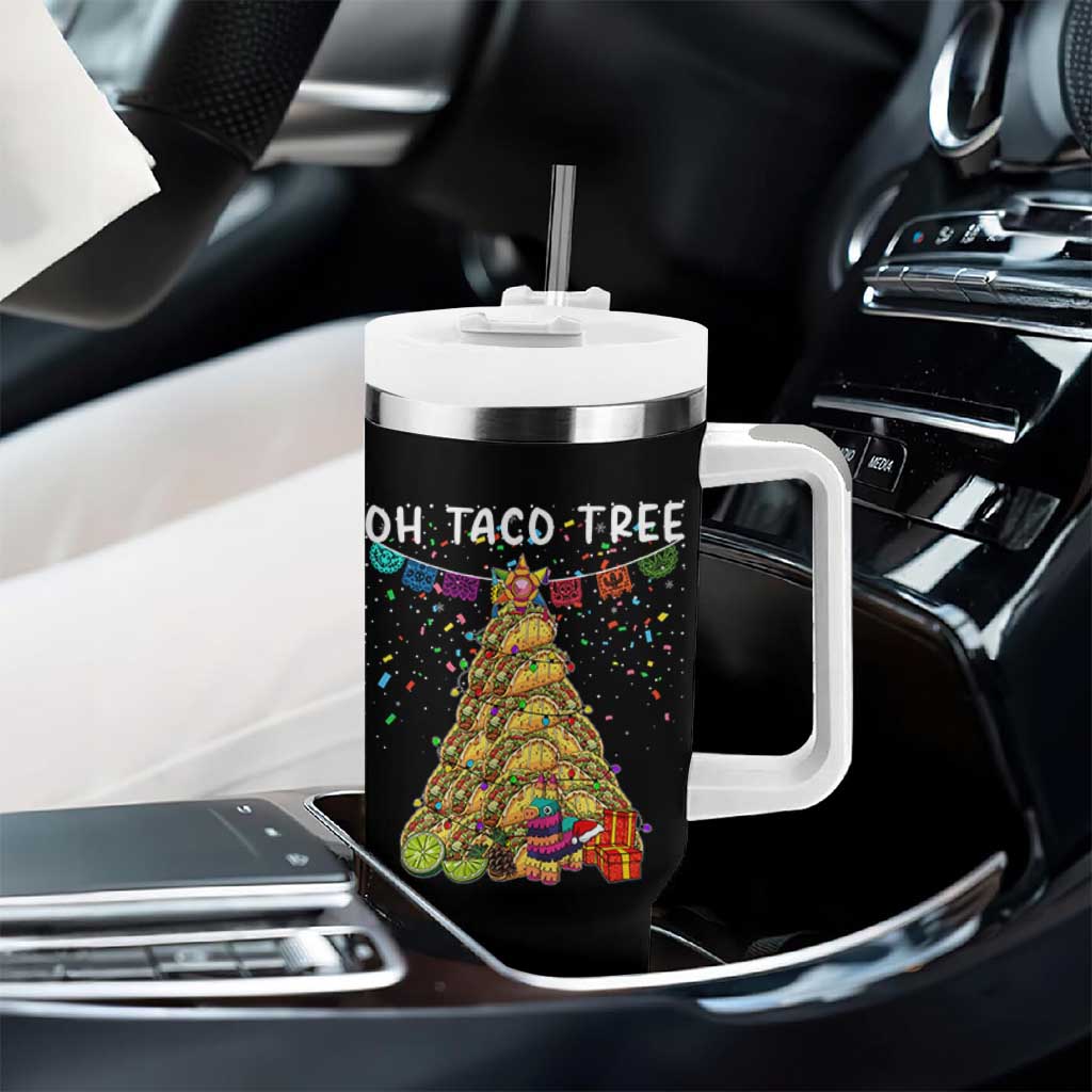 Taco Christmas Tree Tumbler With Handle Funny Xmas Foodie Mexican - Wonder Print Shop