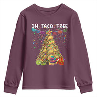 Taco Christmas Tree Youth Sweatshirt Funny Xmas Foodie Mexican - Wonder Print Shop