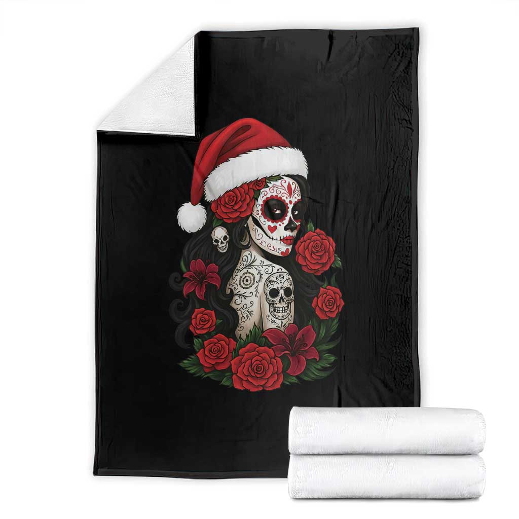 Dia De Los Muertos Mexican Christmas Throw Blanket Day of the Dead Sugar Skull Women - Wonder Print Shop