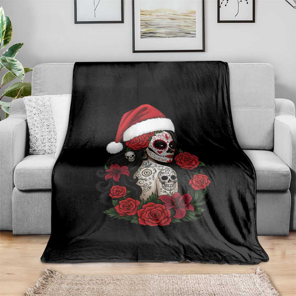 Dia De Los Muertos Mexican Christmas Throw Blanket Day of the Dead Sugar Skull Women - Wonder Print Shop