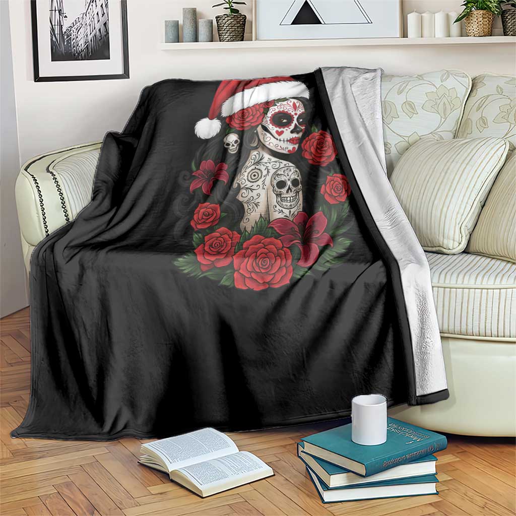 Dia De Los Muertos Mexican Christmas Throw Blanket Day of the Dead Sugar Skull Women - Wonder Print Shop