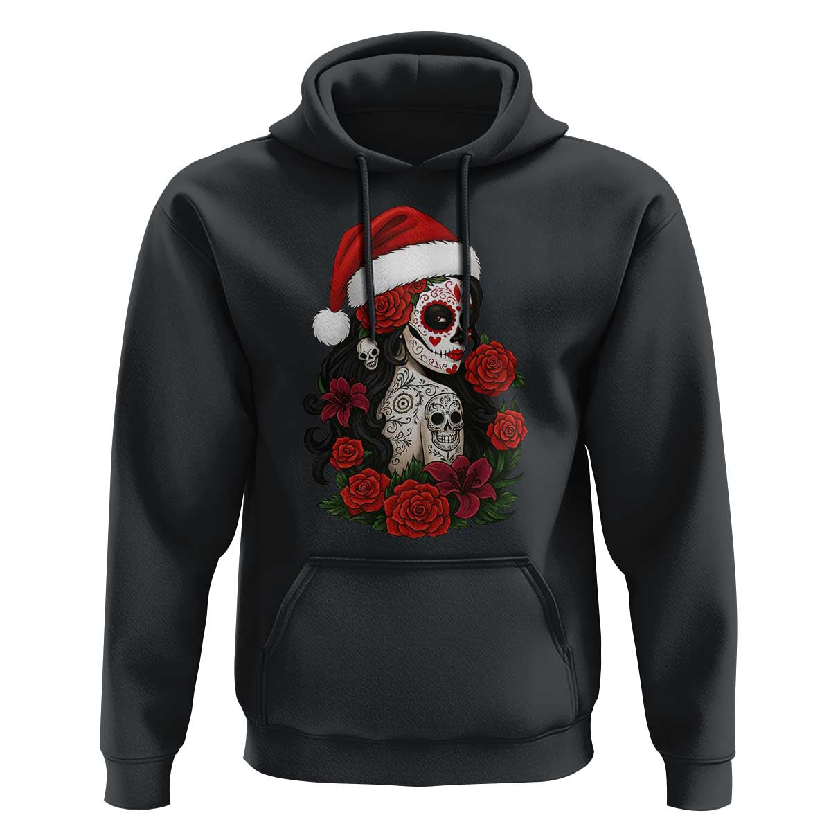 Dia De Los Muertos Mexican Christmas Hoodie Day of the Dead Sugar Skull Women - Wonder Print Shop