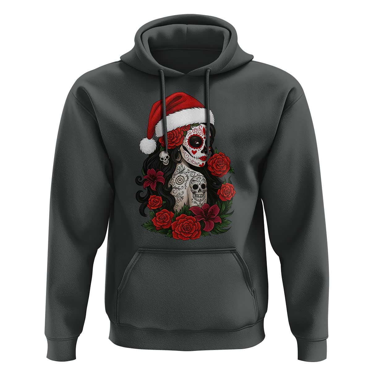 Dia De Los Muertos Mexican Christmas Hoodie Day of the Dead Sugar Skull Women - Wonder Print Shop