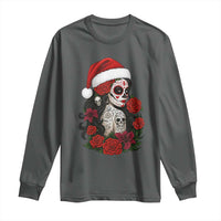 Dia De Los Muertos Mexican Christmas Long Sleeve Shirt Day of the Dead Sugar Skull Women - Wonder Print Shop