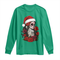 Dia De Los Muertos Mexican Christmas Long Sleeve Shirt Day of the Dead Sugar Skull Women - Wonder Print Shop