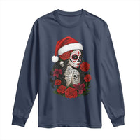 Dia De Los Muertos Mexican Christmas Long Sleeve Shirt Day of the Dead Sugar Skull Women - Wonder Print Shop