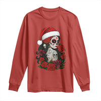 Dia De Los Muertos Mexican Christmas Long Sleeve Shirt Day of the Dead Sugar Skull Women - Wonder Print Shop