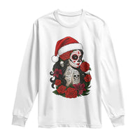 Dia De Los Muertos Mexican Christmas Long Sleeve Shirt Day of the Dead Sugar Skull Women - Wonder Print Shop