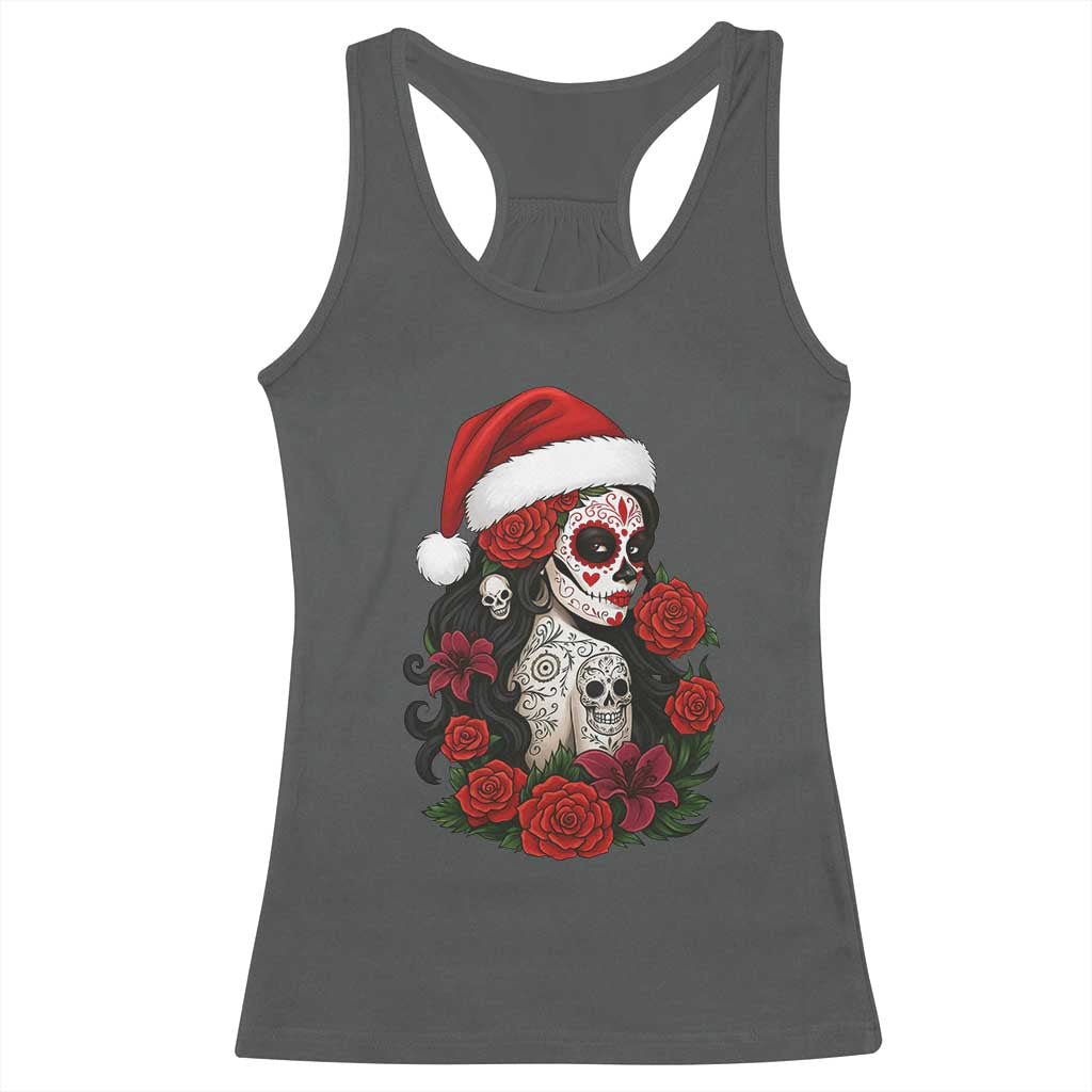 Dia De Los Muertos Mexican Christmas Racerback Tank Top Day of the Dead Sugar Skull Women - Wonder Print Shop