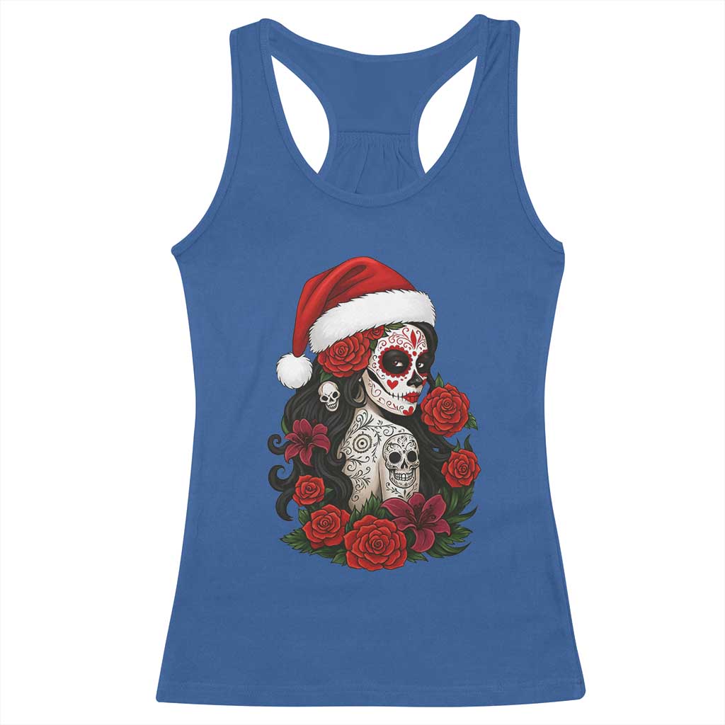 Dia De Los Muertos Mexican Christmas Racerback Tank Top Day of the Dead Sugar Skull Women - Wonder Print Shop