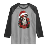 Dia De Los Muertos Mexican Christmas Raglan Shirt Day of the Dead Sugar Skull Women - Wonder Print Shop