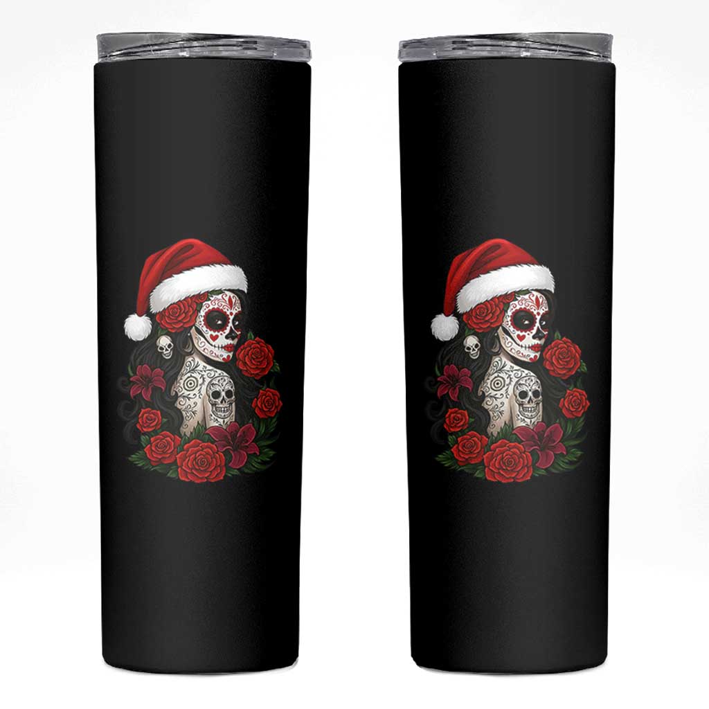 Dia De Los Muertos Mexican Christmas Skinny Tumbler Day of the Dead Sugar Skull Women - Wonder Print Shop