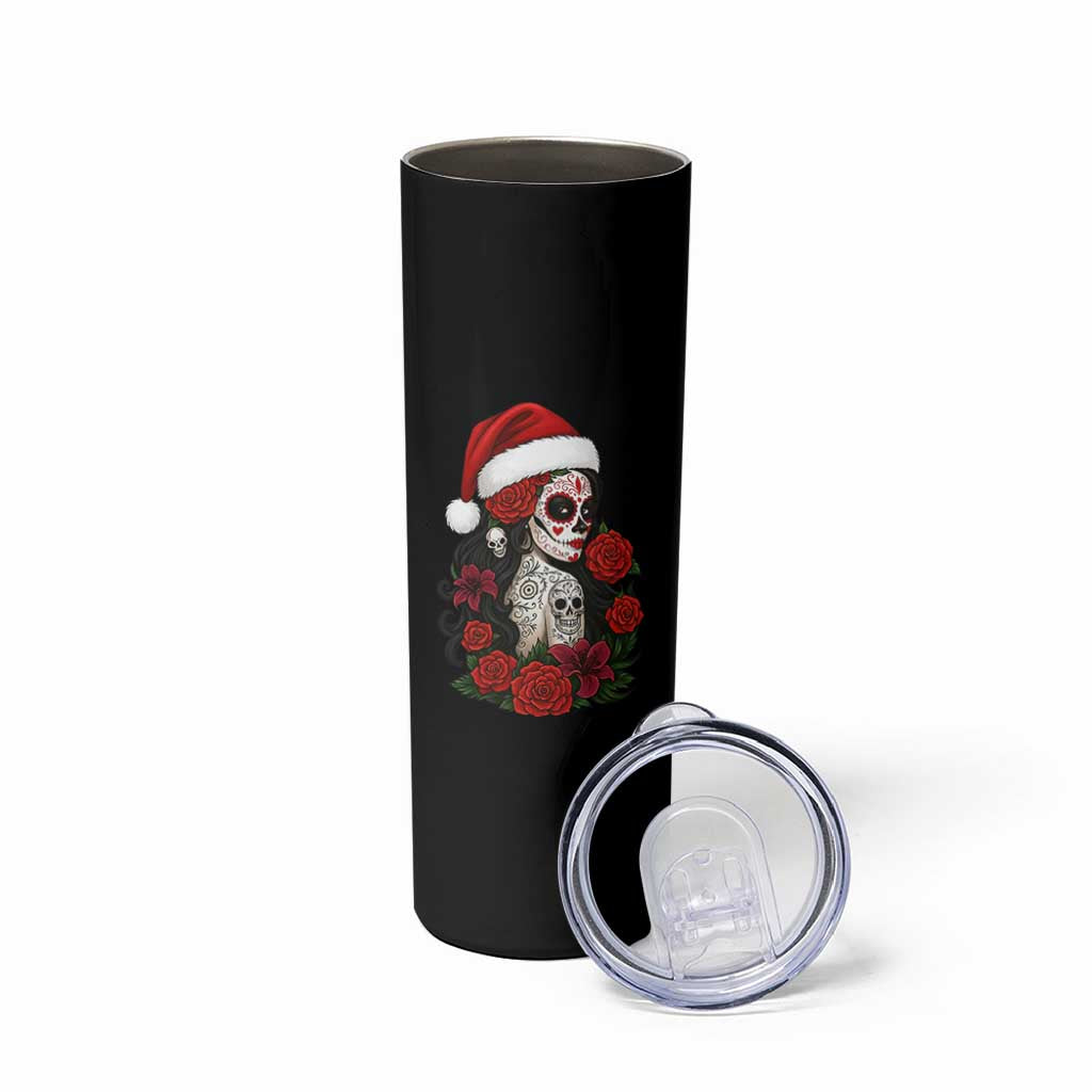 Dia De Los Muertos Mexican Christmas Skinny Tumbler Day of the Dead Sugar Skull Women - Wonder Print Shop