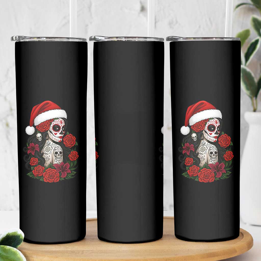 Dia De Los Muertos Mexican Christmas Skinny Tumbler Day of the Dead Sugar Skull Women - Wonder Print Shop