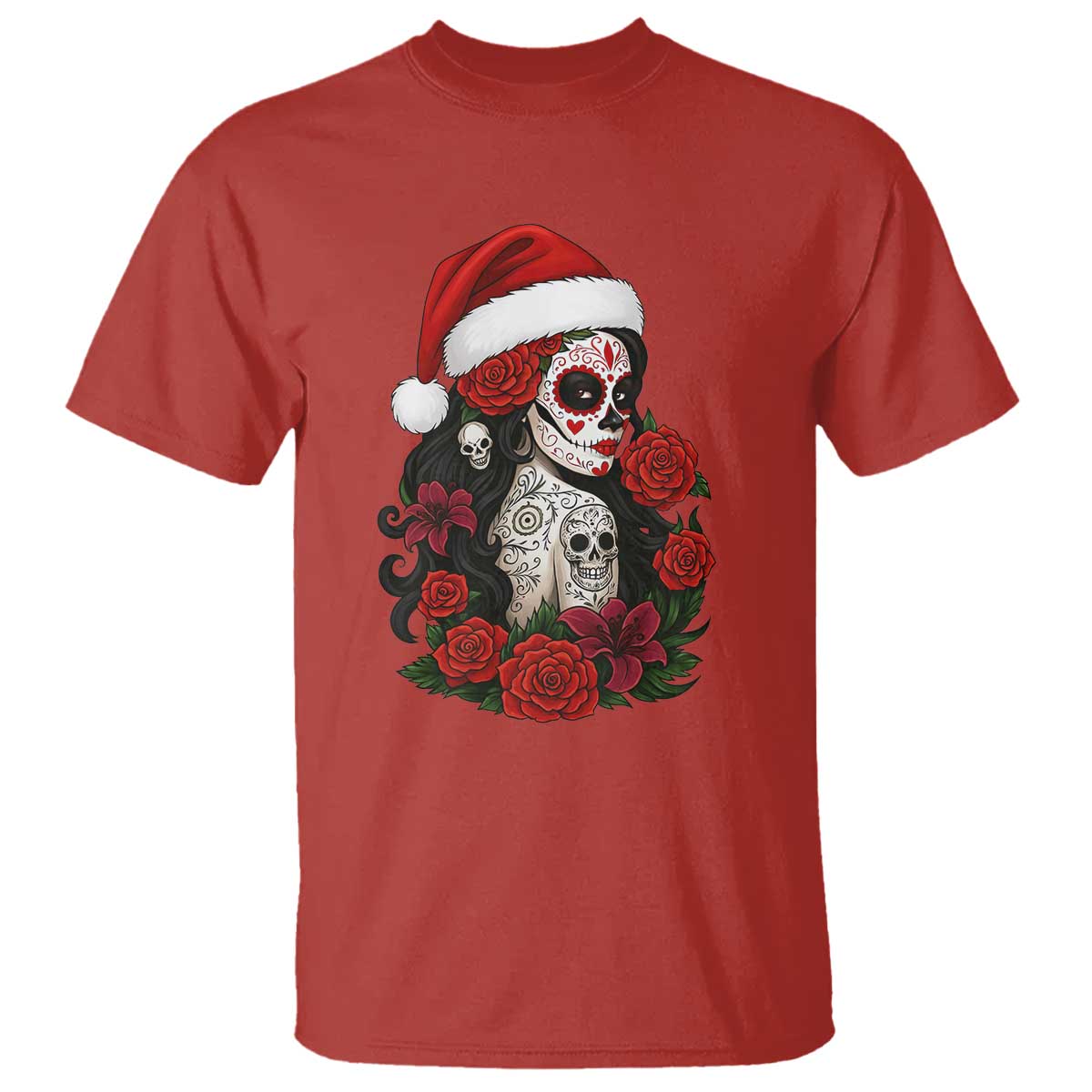 Dia De Los Muertos Mexican Christmas T Shirt Day of the Dead Sugar Skull Women - Wonder Print Shop