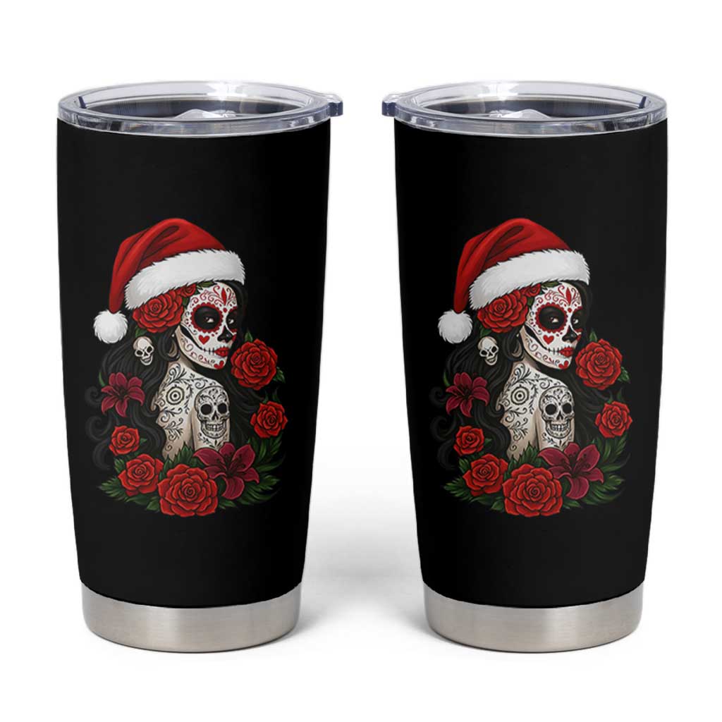 Dia De Los Muertos Mexican Christmas Tumbler Cup Day of the Dead Sugar Skull Women - Wonder Print Shop