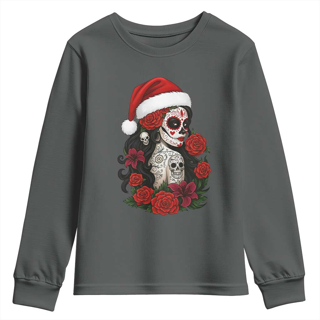 Dia De Los Muertos Mexican Christmas Youth Sweatshirt Day of the Dead Sugar Skull Women - Wonder Print Shop