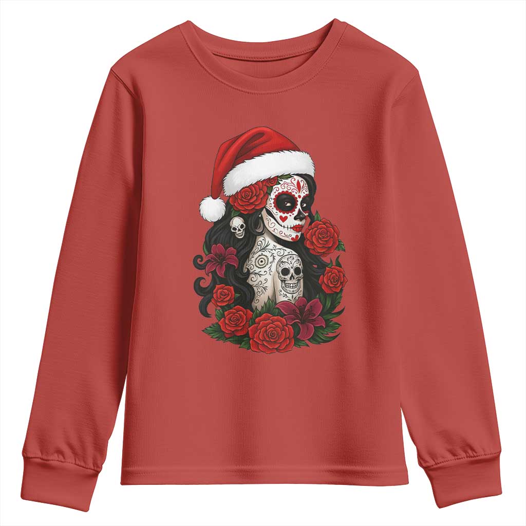Dia De Los Muertos Mexican Christmas Youth Sweatshirt Day of the Dead Sugar Skull Women - Wonder Print Shop