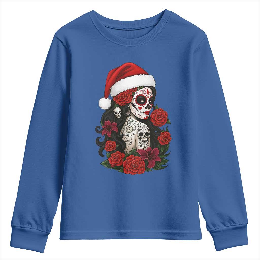 Dia De Los Muertos Mexican Christmas Youth Sweatshirt Day of the Dead Sugar Skull Women - Wonder Print Shop