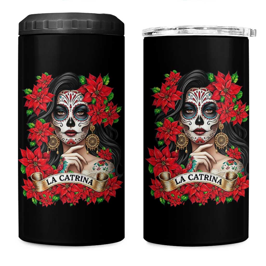 Dia De Los Muertos Mexican 4 in 1 Can Cooler Tumbler Day of the Dead Sugar Skull Women - Wonder Print Shop