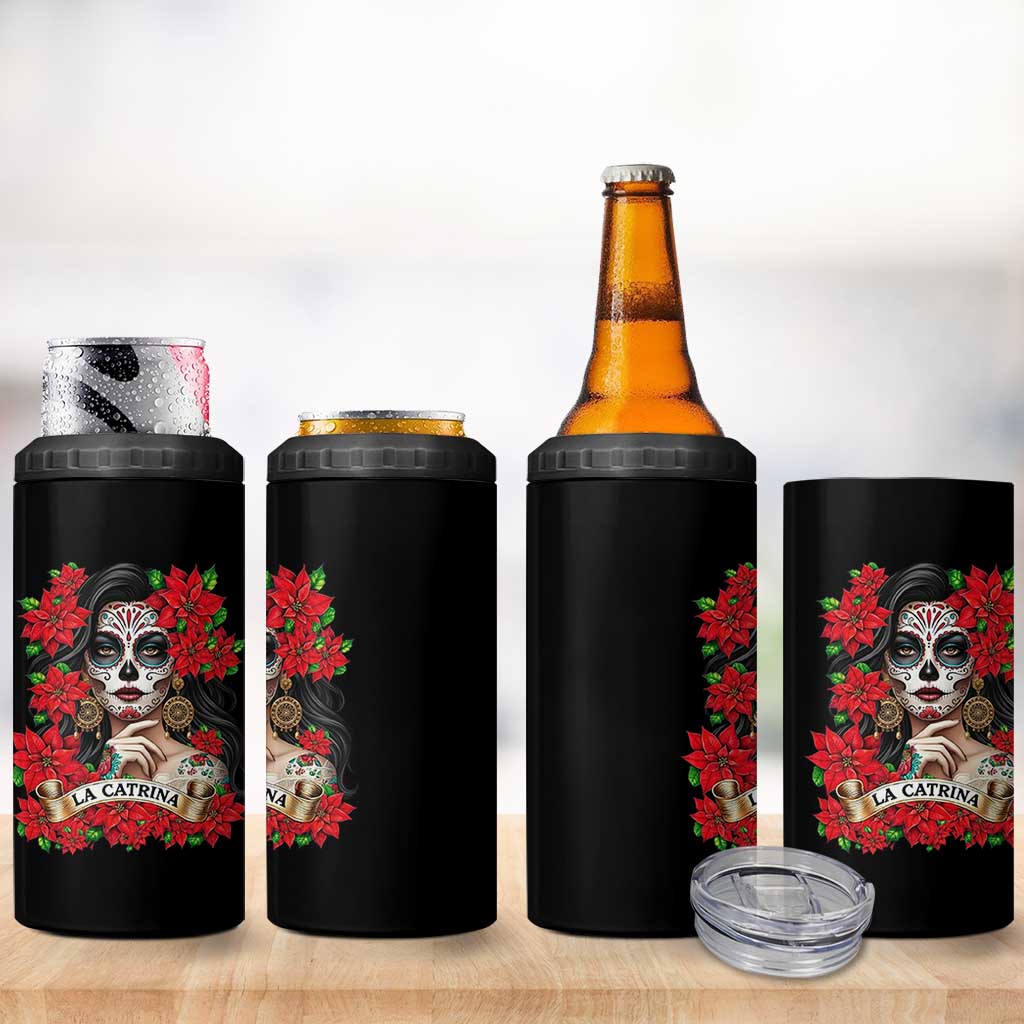 Dia De Los Muertos Mexican 4 in 1 Can Cooler Tumbler Day of the Dead Sugar Skull Women - Wonder Print Shop