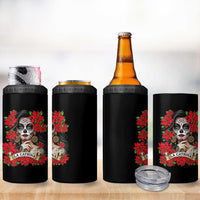 Dia De Los Muertos Mexican 4 in 1 Can Cooler Tumbler Day of the Dead Sugar Skull Women - Wonder Print Shop