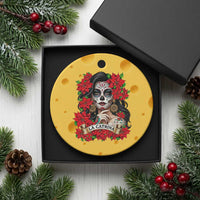 Dia De Los Muertos Mexican Ceramic Ornament Day of the Dead Sugar Skull Women - Wonder Print Shop