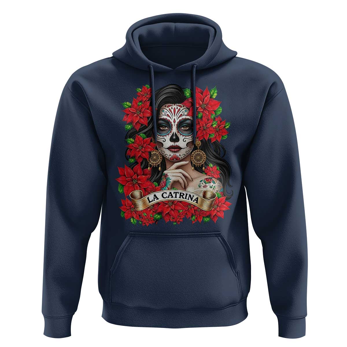 Dia De Los Muertos Mexican Hoodie Day of the Dead Sugar Skull Women - Wonder Print Shop