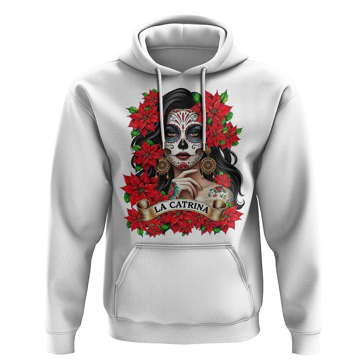 Dia De Los Muertos Mexican Hoodie Day of the Dead Sugar Skull Women - Wonder Print Shop