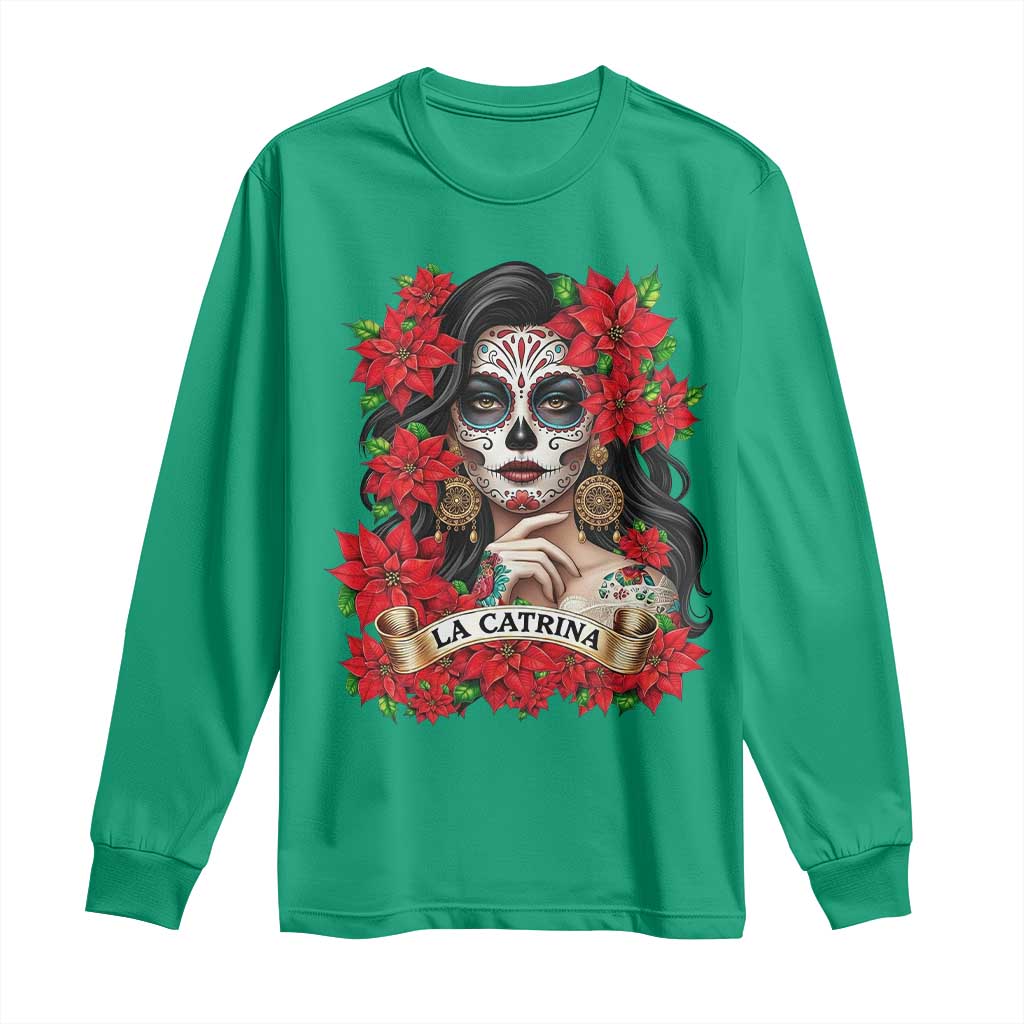 Dia De Los Muertos Mexican Long Sleeve Shirt Day of the Dead Sugar Skull Women - Wonder Print Shop