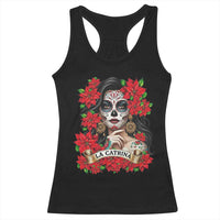 Dia De Los Muertos Mexican Racerback Tank Top Day of the Dead Sugar Skull Women - Wonder Print Shop