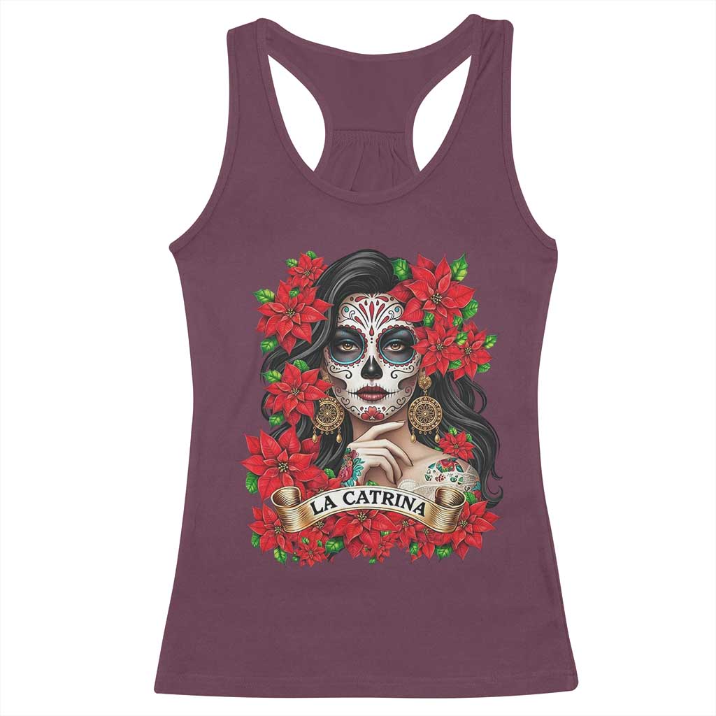 Dia De Los Muertos Mexican Racerback Tank Top Day of the Dead Sugar Skull Women - Wonder Print Shop