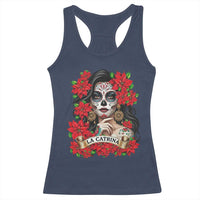 Dia De Los Muertos Mexican Racerback Tank Top Day of the Dead Sugar Skull Women - Wonder Print Shop
