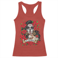 Dia De Los Muertos Mexican Racerback Tank Top Day of the Dead Sugar Skull Women - Wonder Print Shop