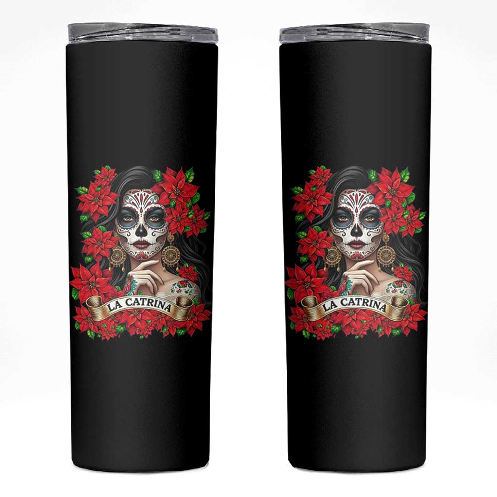 Dia De Los Muertos Mexican Skinny Tumbler Day of the Dead Sugar Skull Women - Wonder Print Shop