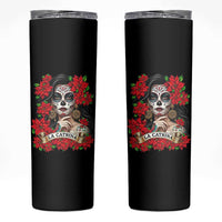 Dia De Los Muertos Mexican Skinny Tumbler Day of the Dead Sugar Skull Women - Wonder Print Shop