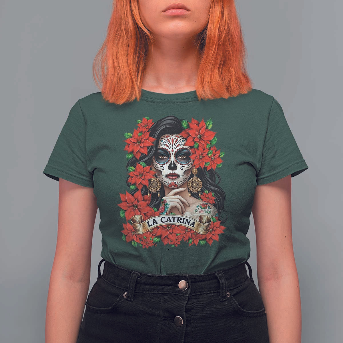 Dia De Los Muertos Mexican T Shirt For Women Day of the Dead Sugar Skull Women - Wonder Print Shop