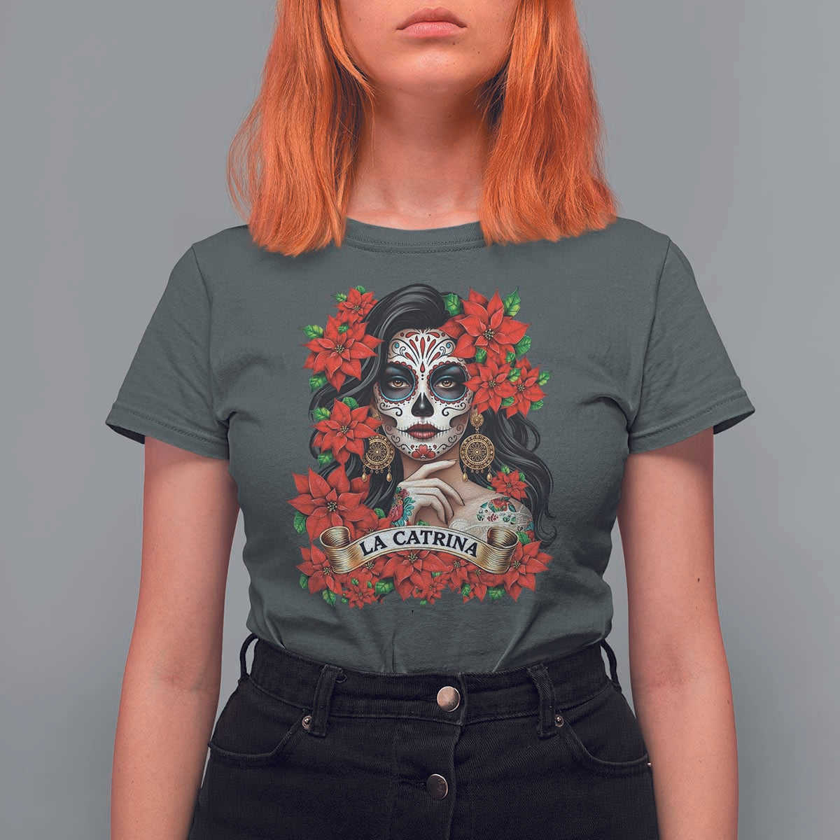 Dia De Los Muertos Mexican T Shirt For Women Day of the Dead Sugar Skull Women - Wonder Print Shop
