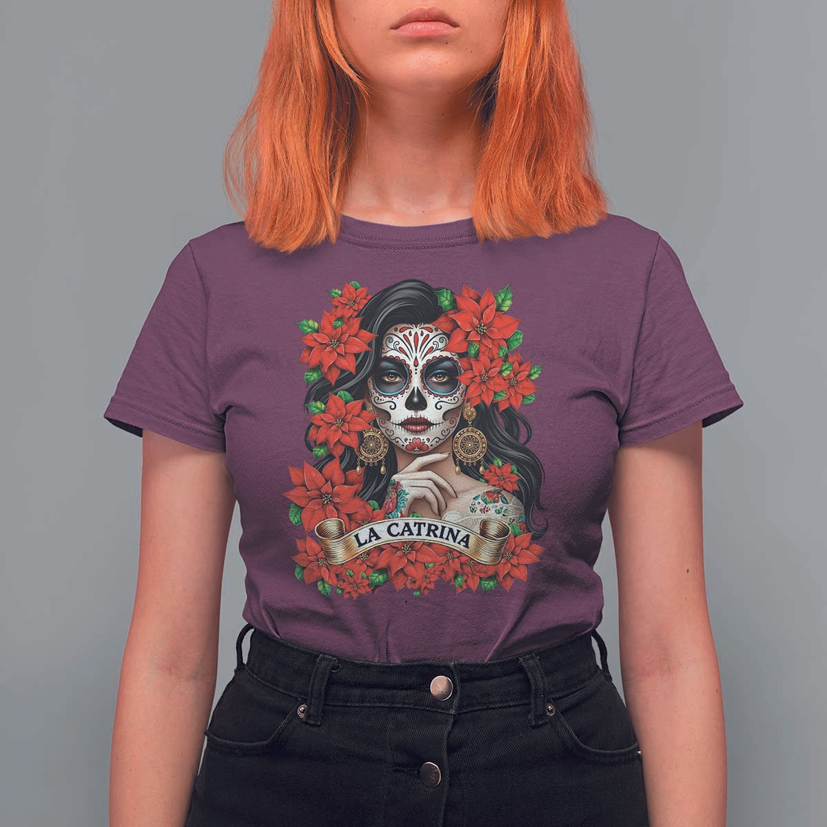 Dia De Los Muertos Mexican T Shirt For Women Day of the Dead Sugar Skull Women - Wonder Print Shop