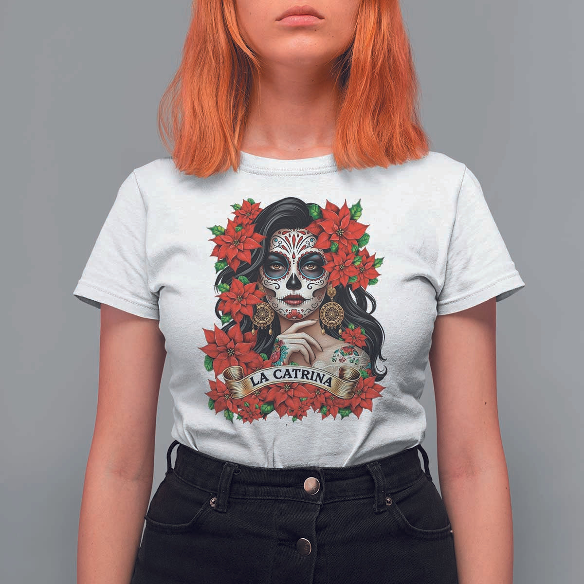 Dia De Los Muertos Mexican T Shirt For Women Day of the Dead Sugar Skull Women - Wonder Print Shop
