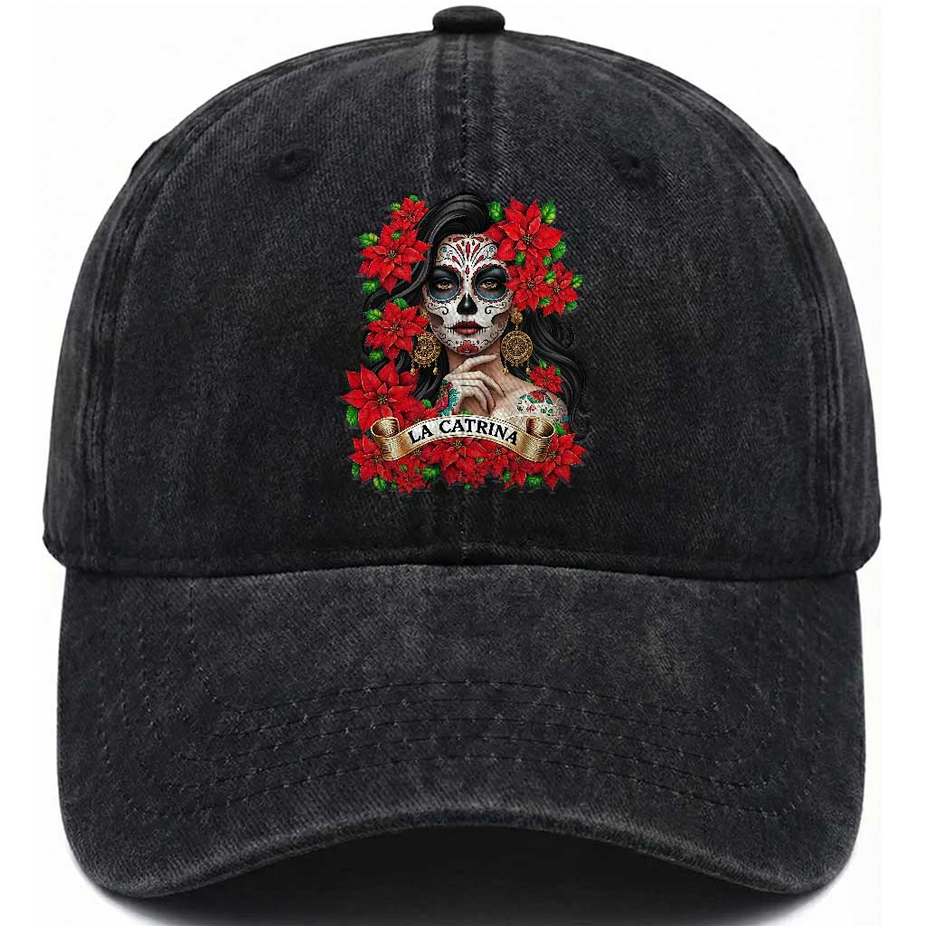 Dia De Los Muertos Mexican Washed Cotton Baseball Cap Day of the Dead Sugar Skull Women