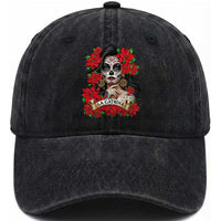 Dia De Los Muertos Mexican Washed Cotton Baseball Cap Day of the Dead Sugar Skull Women