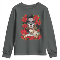 Dia De Los Muertos Mexican Youth Sweatshirt Day of the Dead Sugar Skull Women - Wonder Print Shop
