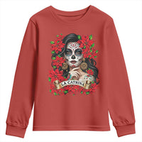 Dia De Los Muertos Mexican Youth Sweatshirt Day of the Dead Sugar Skull Women - Wonder Print Shop