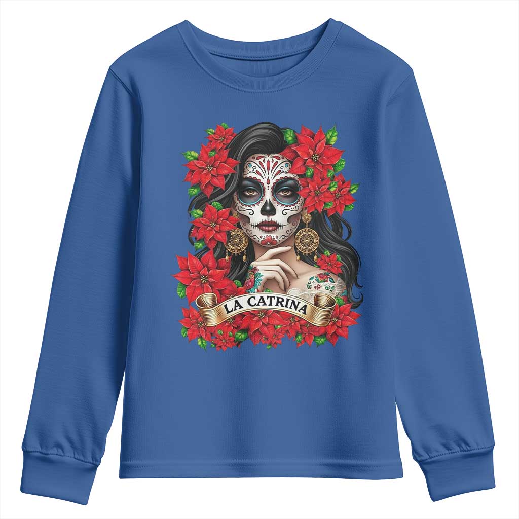 Dia De Los Muertos Mexican Youth Sweatshirt Day of the Dead Sugar Skull Women - Wonder Print Shop