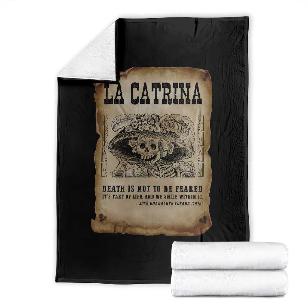 Day Of The Dead Throw Blanket La Calavera Garbancera - Wonder Print Shop